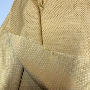 Vintage Mustard Yellow Textured Woven Upholstery Fabric Remnant Geometric Gold